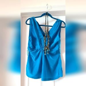 Ranna gill anthropologie silk top with necklace